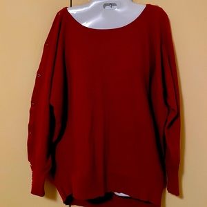Oversized sweater. Size Lg cranberry